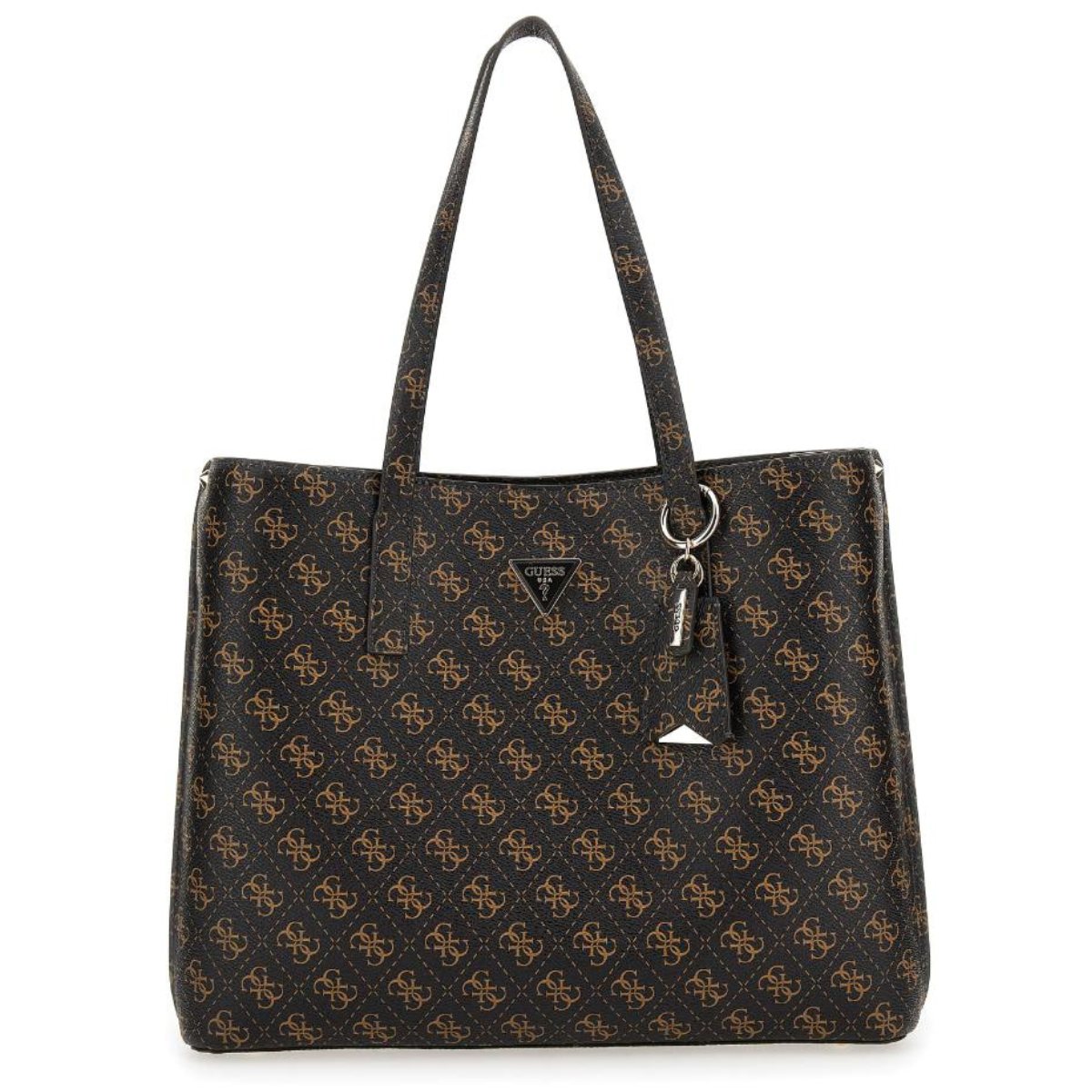 GUEES Meridian Monogram Girlfriend Tote Bag - BRN - Brown