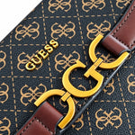 GUESS 4G Monogram Flap Crossbody Bag - OBRN - Other brown