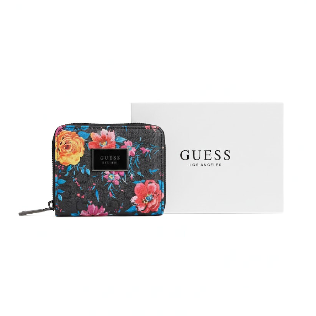 Guess Abree Faux-Saffiano Zip-Around Wallet