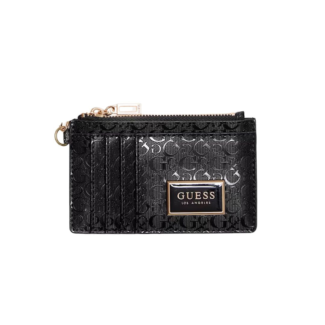 Guess Abree G Logo Card Case Wristlet - Black