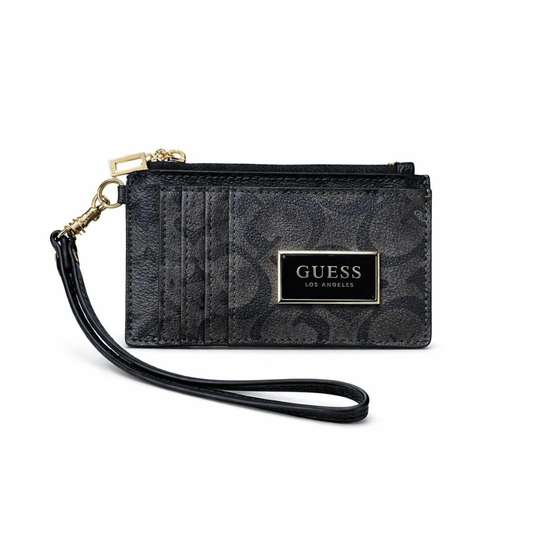 Guess Abree G Logo Card Case Wristlet - Gray