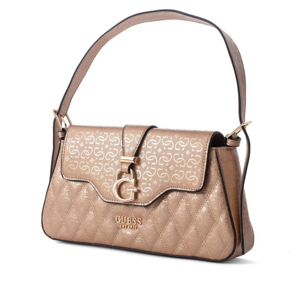 GUESS ADI FLAP SHOULDER BAG-Bronze - Bronze