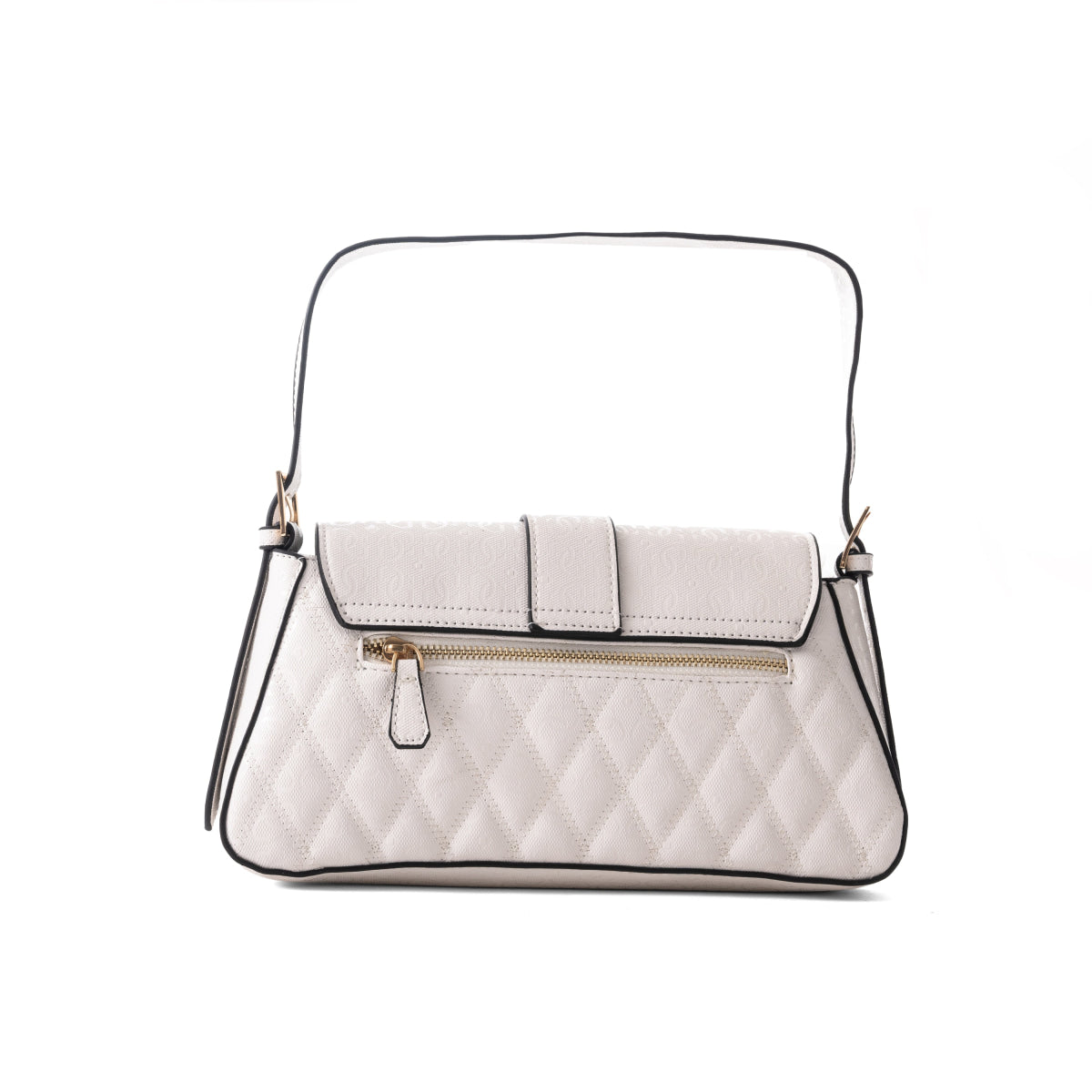 GUESS ADI FLAP SHOULDER BAG-WHT - White