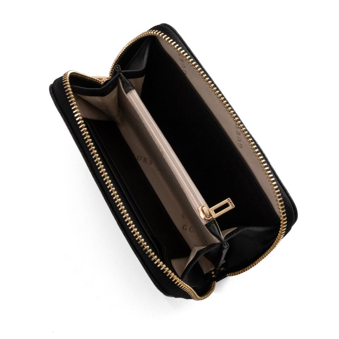 GUESS Alaina Charm Zip-around Wallet - Black