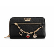 GUESS Alaina Charm Zip-around Wallet - Black