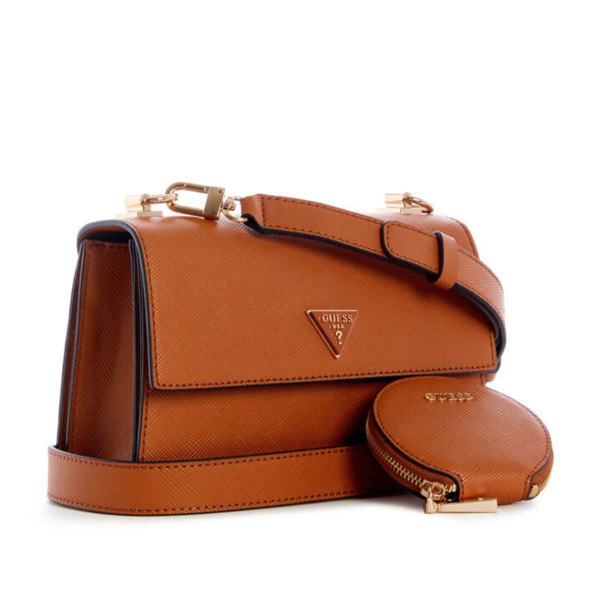 GUESS Alexie Crossbody Flap bag Shoulder Bag Women - TAN - Tan