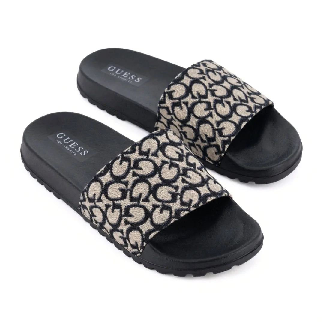 GUESS Allow Monogram Logo Pool Slides Women - OFFWHT
