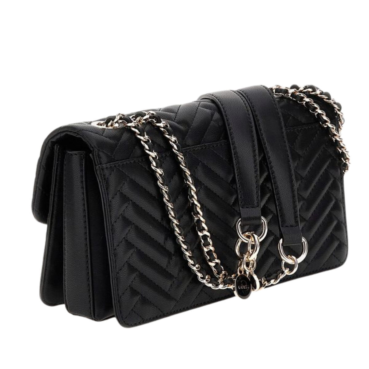 GUESS Anning Convertible Crossbody Flap Bag-BLK