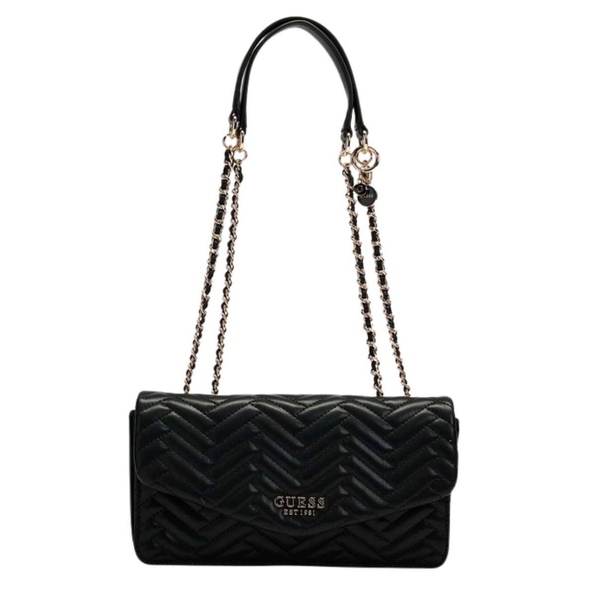 GUESS Anning Convertible Crossbody Flap Bag-BLK