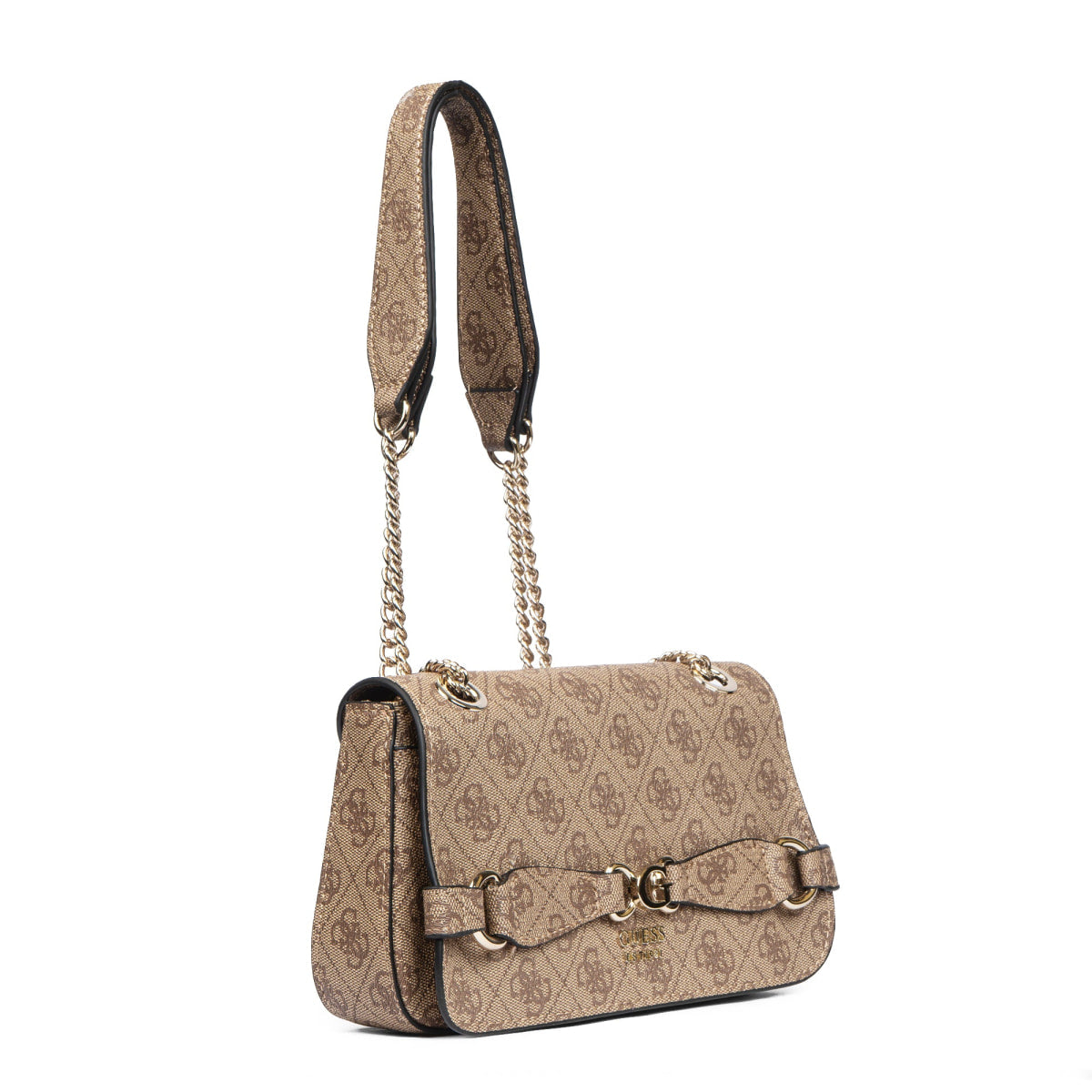 GUESS Arlena Logo Convertible Crossbody Flap Bag - BEG - Beige