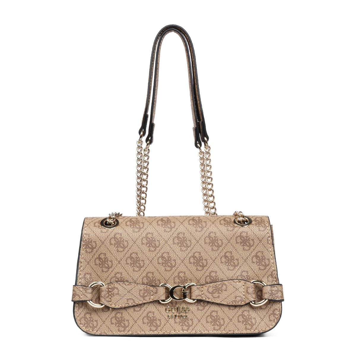 GUESS Arlena Logo Convertible Crossbody Flap Bag - BEG - Beige