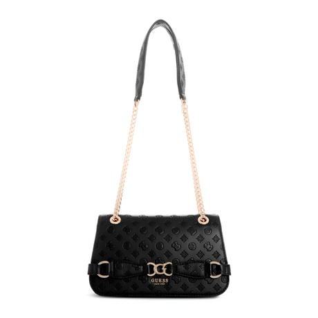 GUESS Arlena Logo Convertible Crossbody Flap Bag - BLK - Black