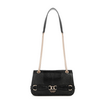 GUESS Arlena Logo Convertible Crossbody Flap Bag - BLKGLD - Black/Gold