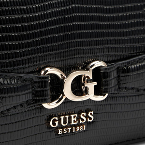 GUESS Arlena Logo Convertible Crossbody Flap Bag - BLKGLD - Black/Gold
