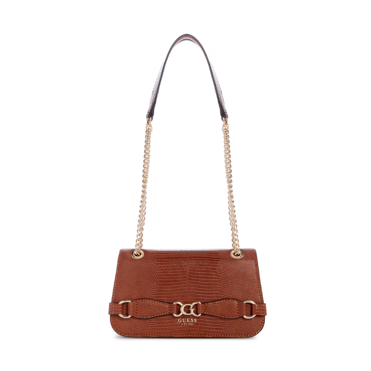 GUESS Arlena Logo Convertible Crossbody Flap Bag - BRN - Brown
