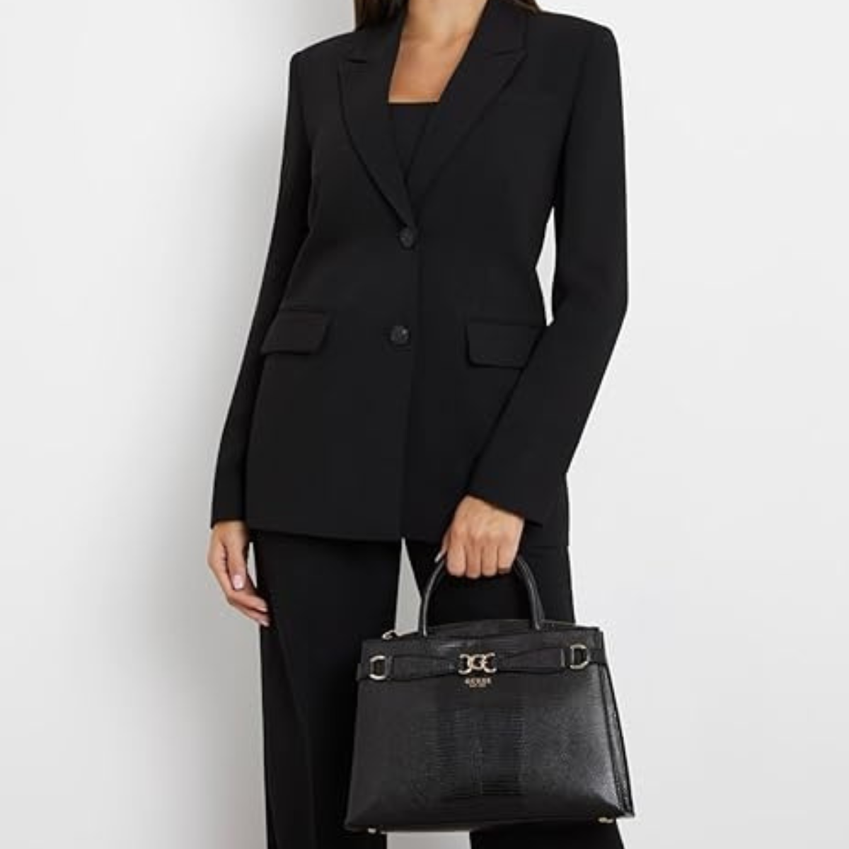 GUESS Arlena python-print handbag Women - BLK - Black