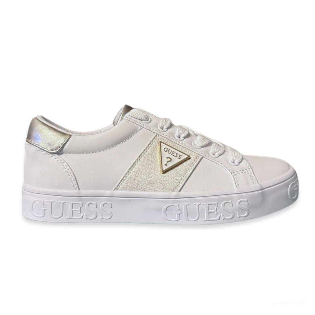 GUESS Astray Sneaker Women - WHTGLD - White/ Gold / 36.5