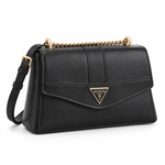 GUESS Triangle Logo Flap Crossbody Bag -  BLK