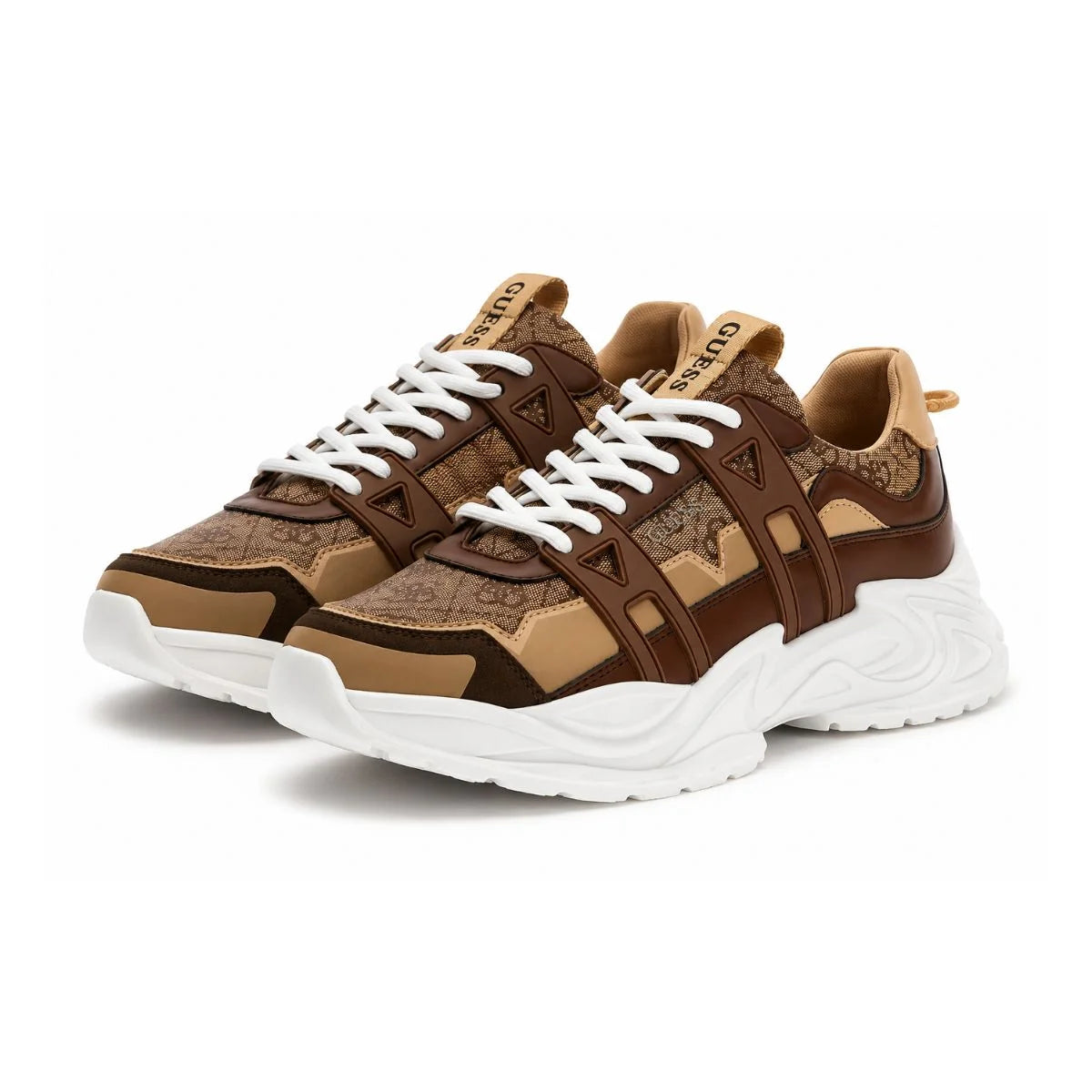 GUESS Belluno Paneled Sneakers Men - TAN - Tan / 39