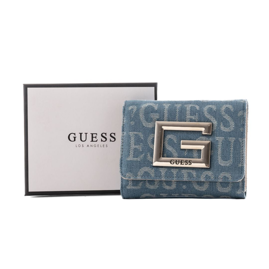 Guess Brightside Denim Zip-Around Wallet - Denim