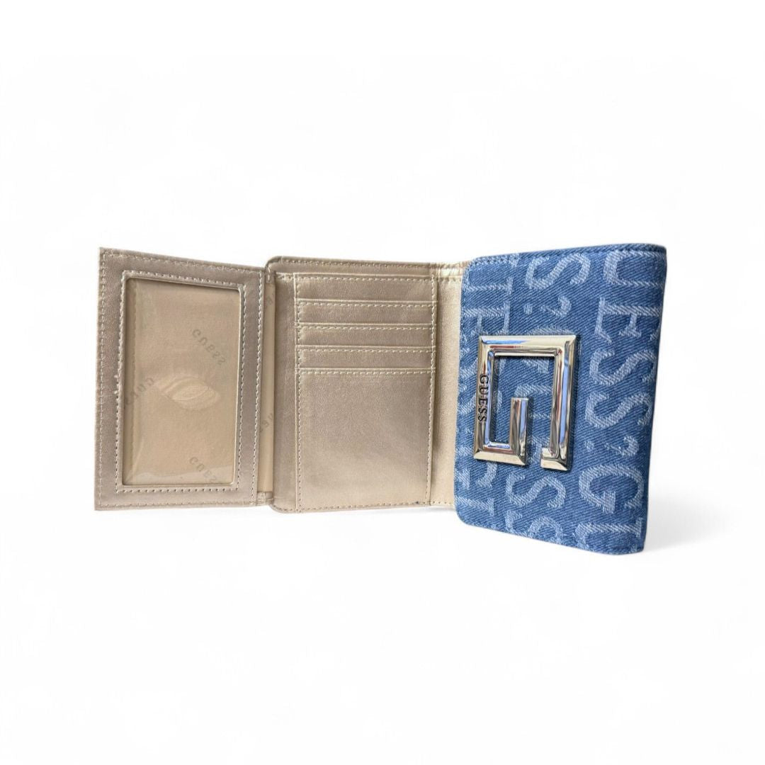 Guess Brightside Denim Zip-Around Wallet - Denim