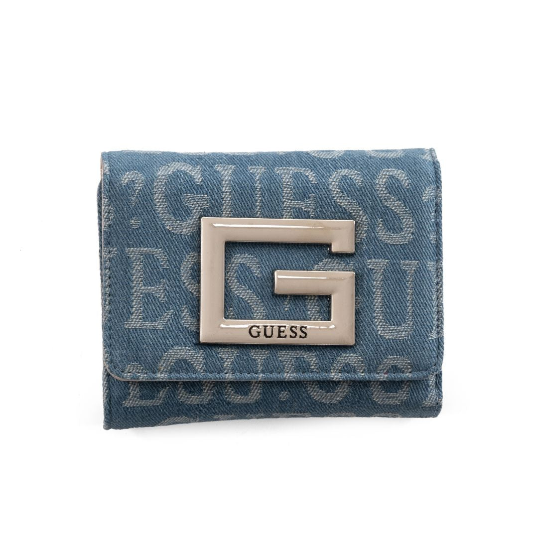 Guess Brightside Denim Zip-Around Wallet - Denim