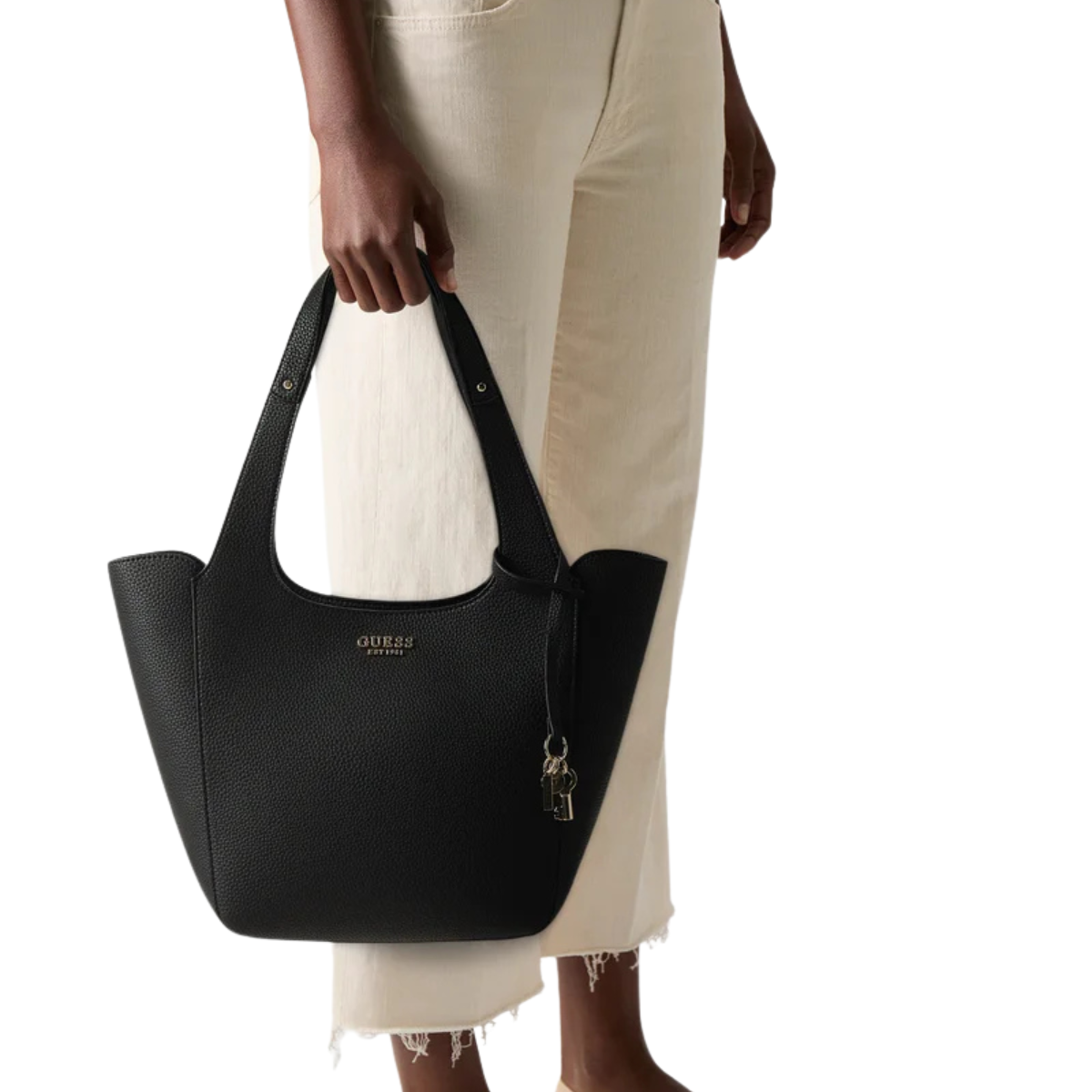 GUESS CALISTA 2 IN 1 MINI HANDTASCHE - BLK - Black