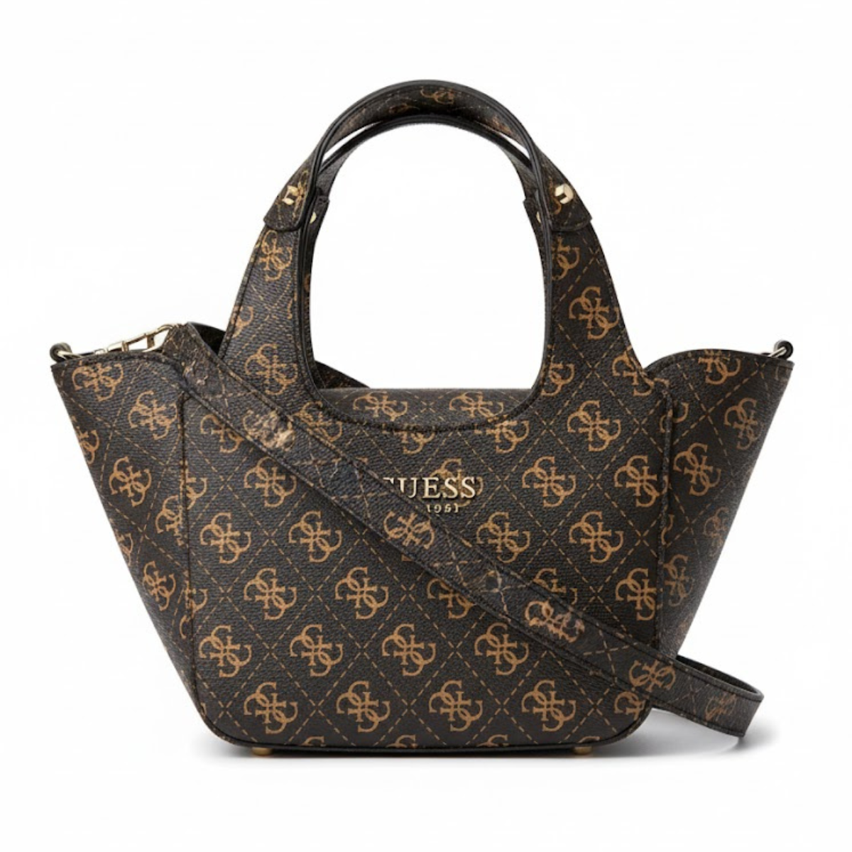 GUESS CALISTA 2 IN 1 MINI HANDTASCHE - BRN - Brown