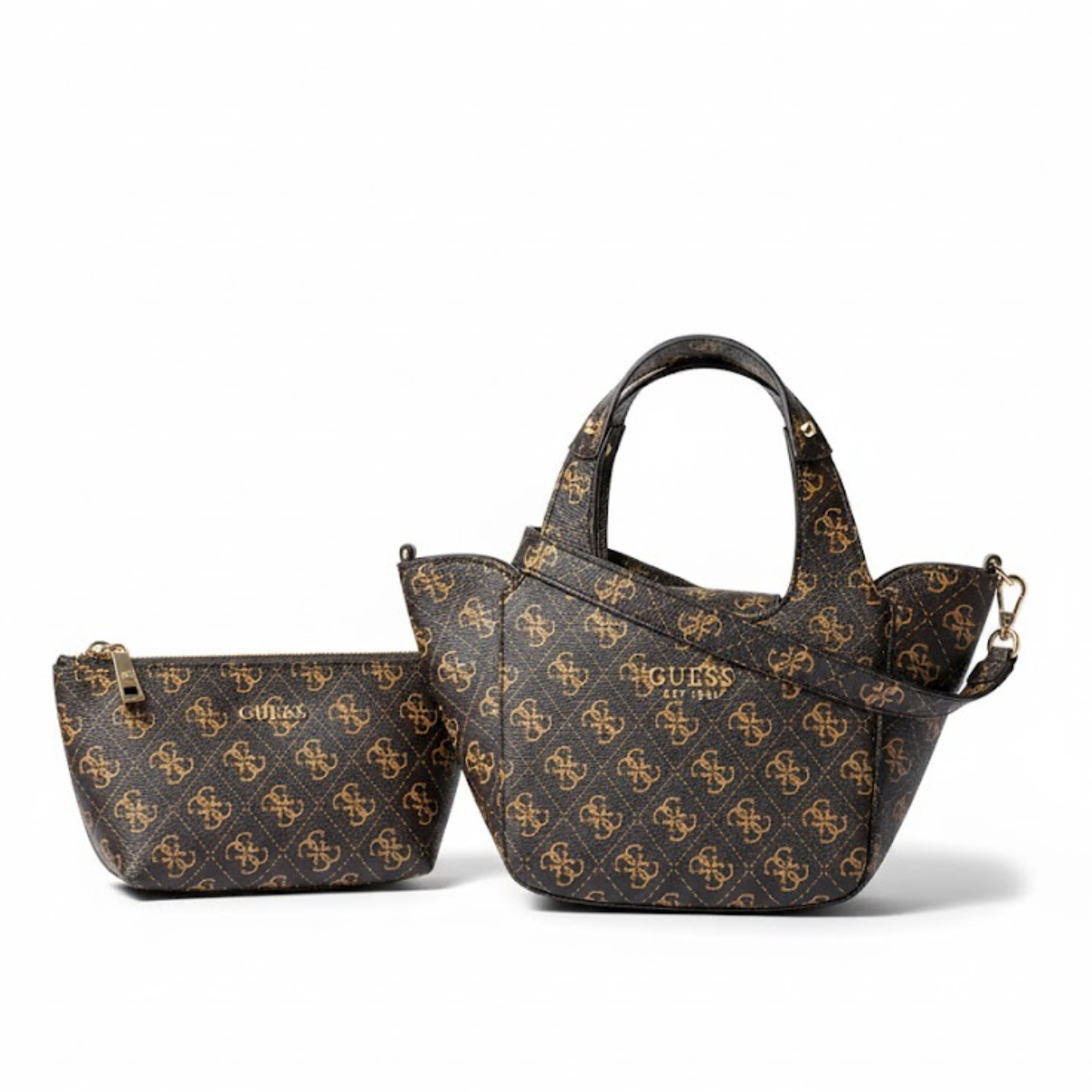 GUESS CALISTA 2 IN 1 MINI HANDTASCHE - BRN - Brown