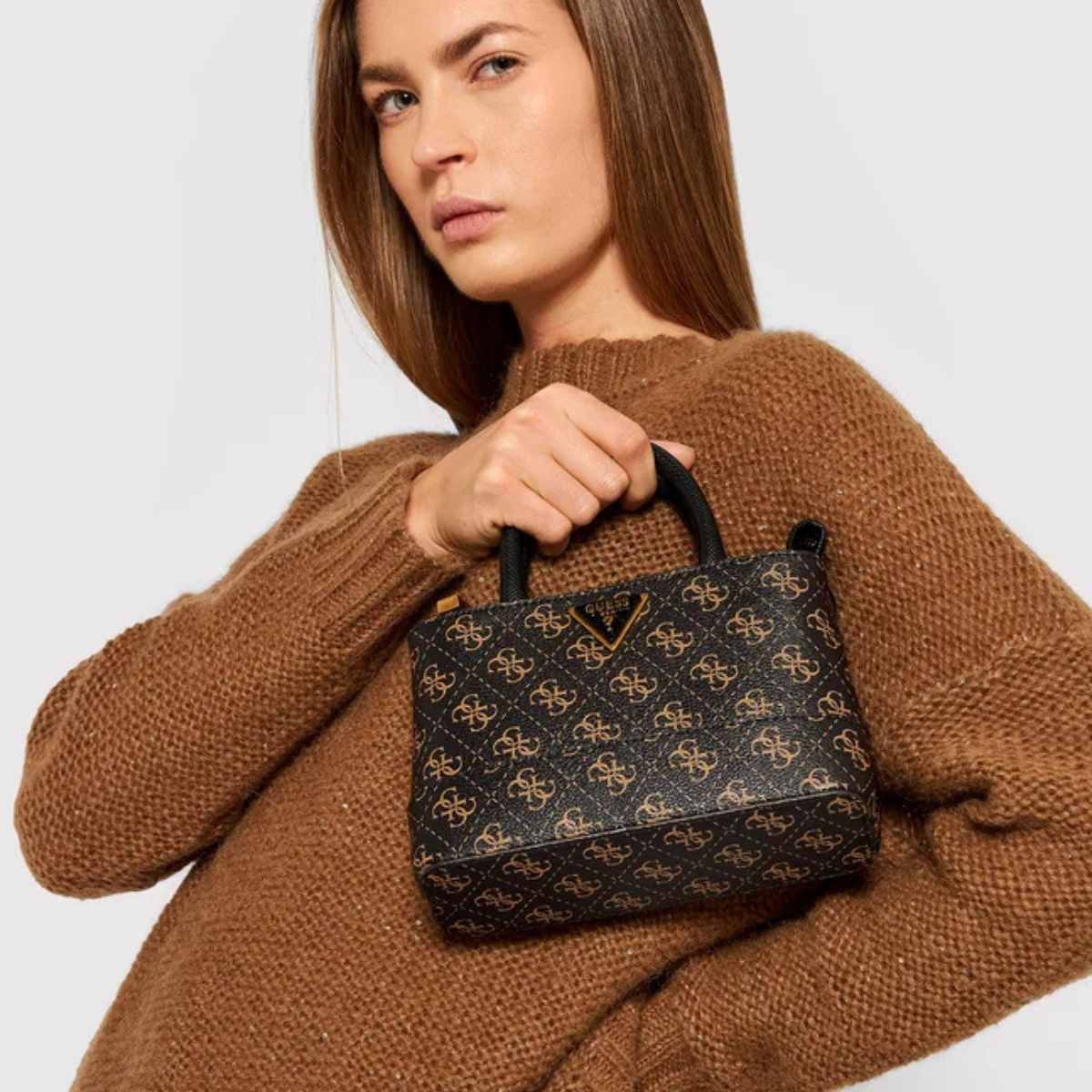 GUESS Cordelia Mini Satchel -BRN - Brown