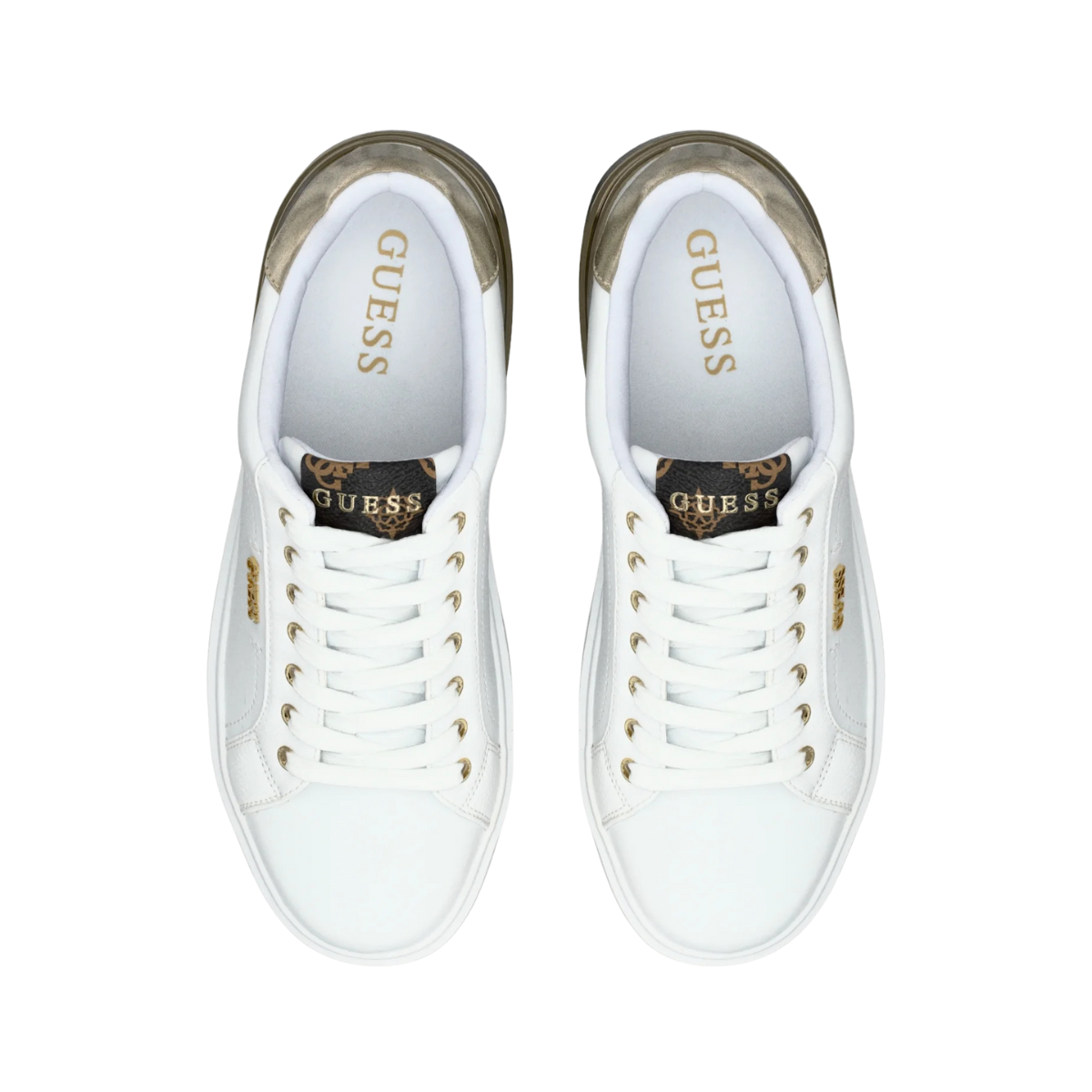 GUESS CORLINA - Trainers - platin Sneakers Women -WHT