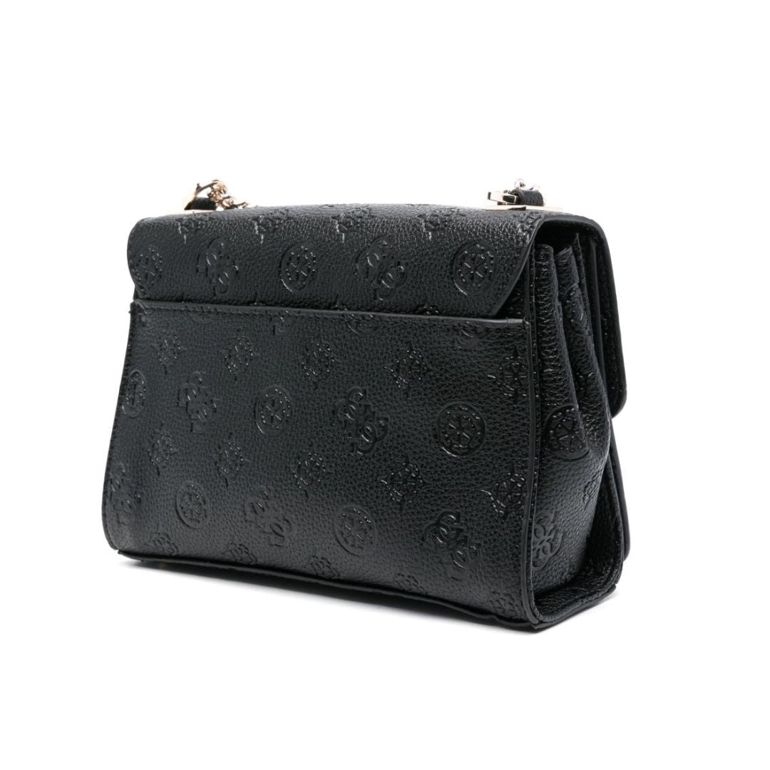 GUESS Cresidia 4G Peony Logo Crossbody Bag BLK Black