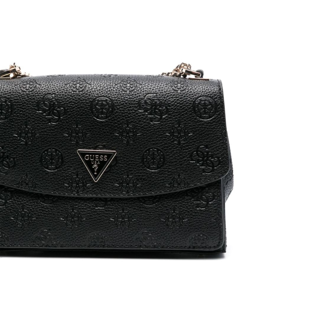GUESS Cresidia 4G Peony Logo Crossbody Bag BLK Black