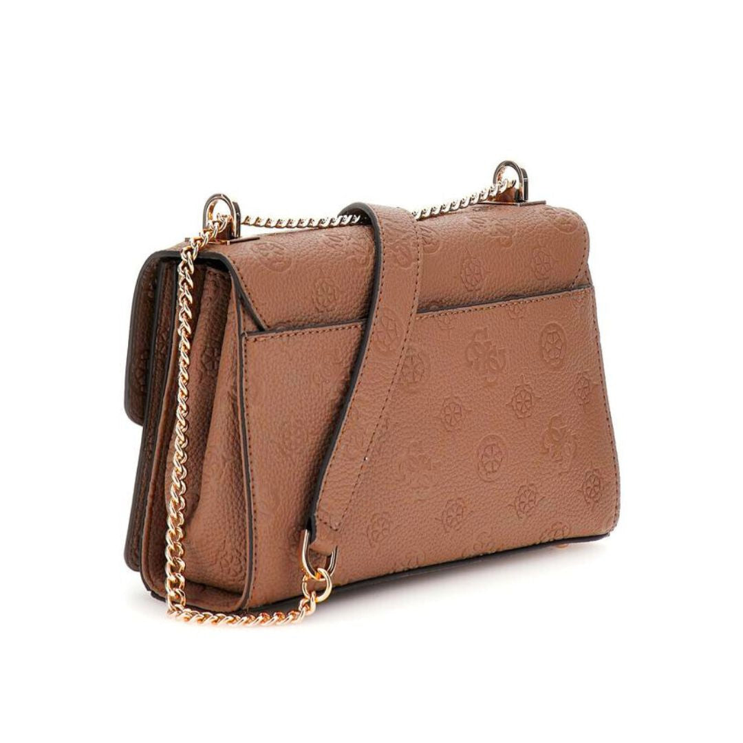 GUESS Cresidia 4G Peony Logo Crossbody Bag BRN Brown