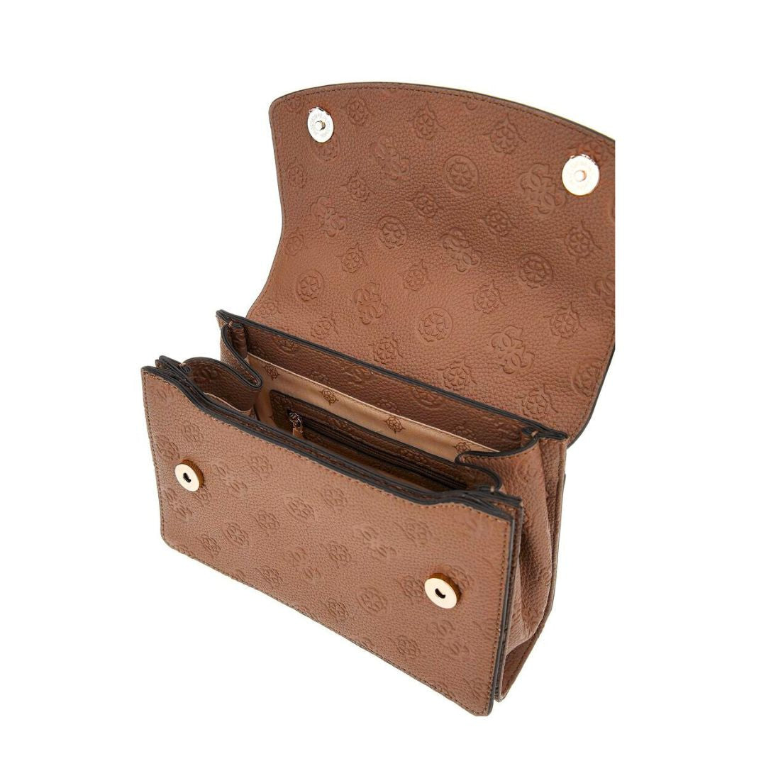 GUESS Cresidia 4G Peony Logo Crossbody Bag BRN Brown
