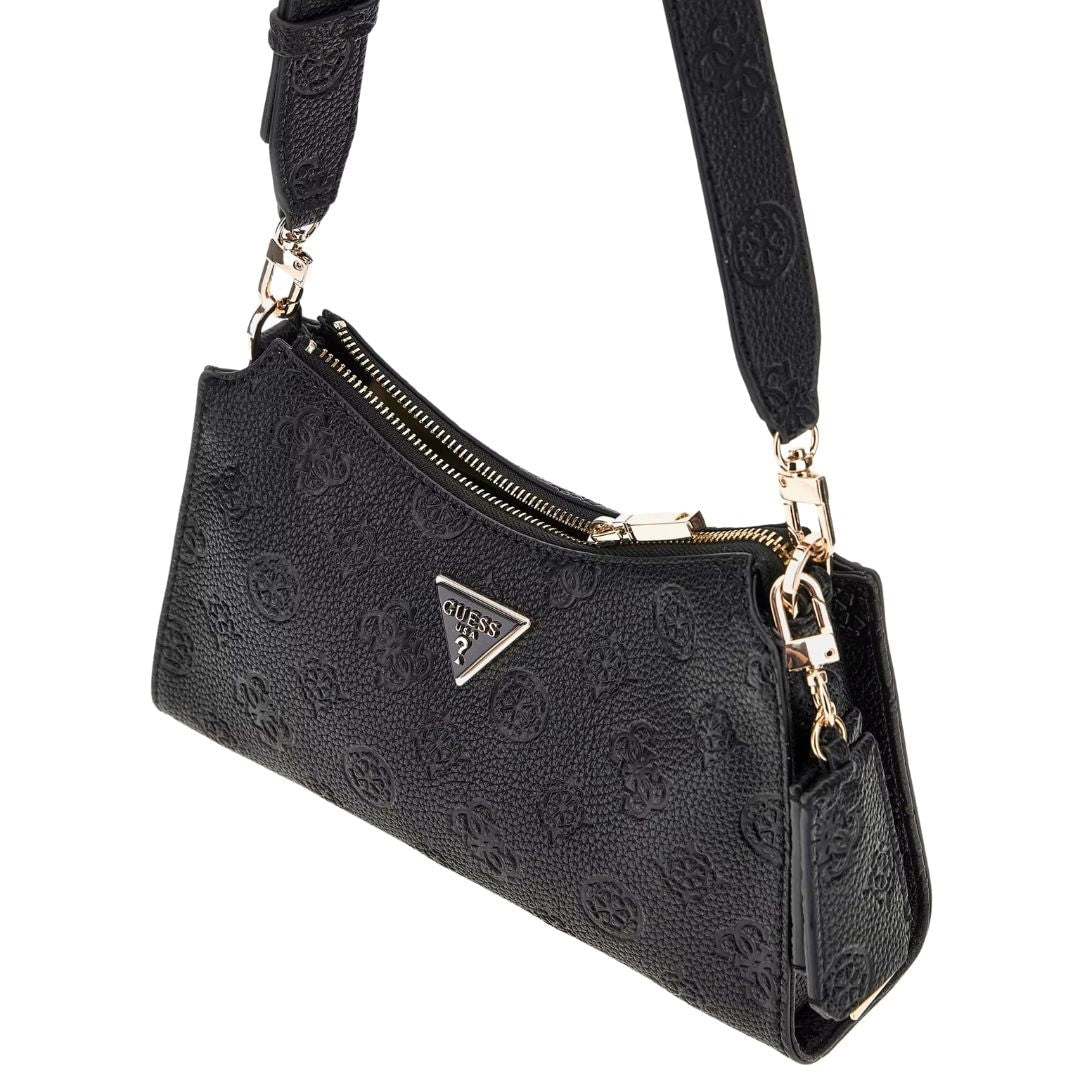 GUESS Cresidia 4G Peony Logo Shoulder Bag - BLK - Black