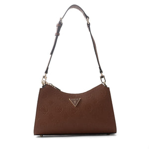 GUESS Cresidia 4G Peony Logo Shoulder Bag - BRN - Brown