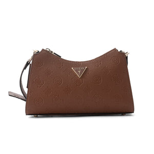 GUESS Cresidia 4G Peony Logo Shoulder Bag - BRN - Brown