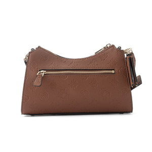 GUESS Cresidia 4G Peony Logo Shoulder Bag - BRN - Brown