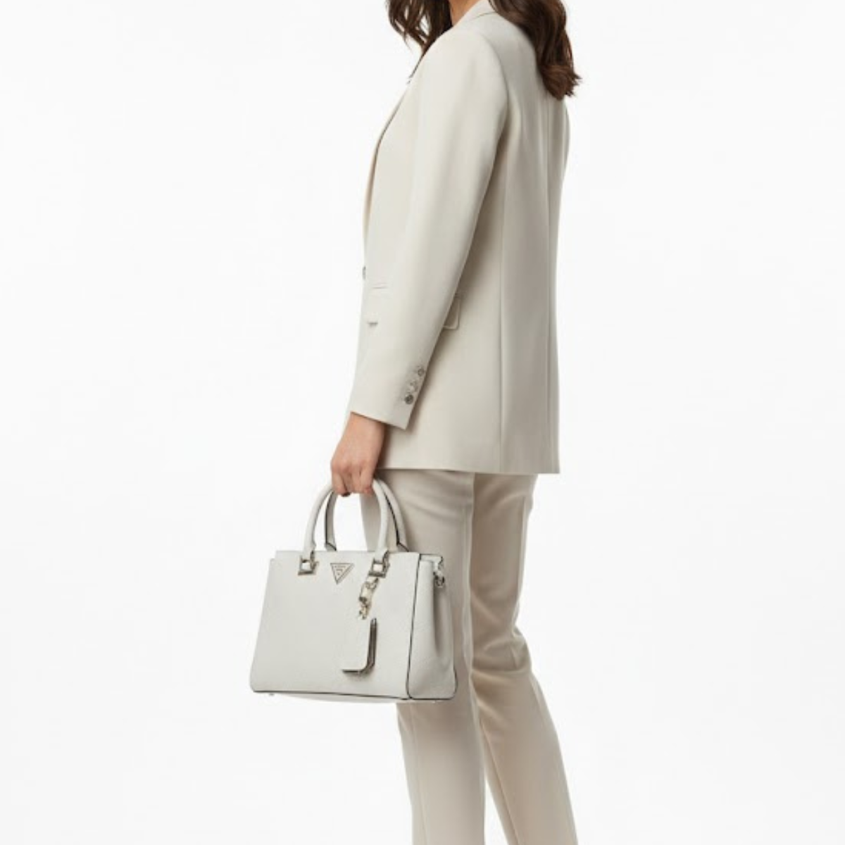 GUESS Cresidia Society Satchel Handbag Women - OFFWHT - Off White