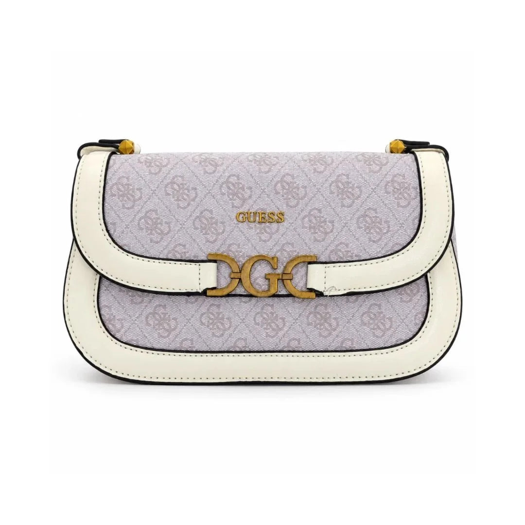 GUESS Dagan 4G Logo Crossbody Flap Bag Women - OFFWHT - Off White