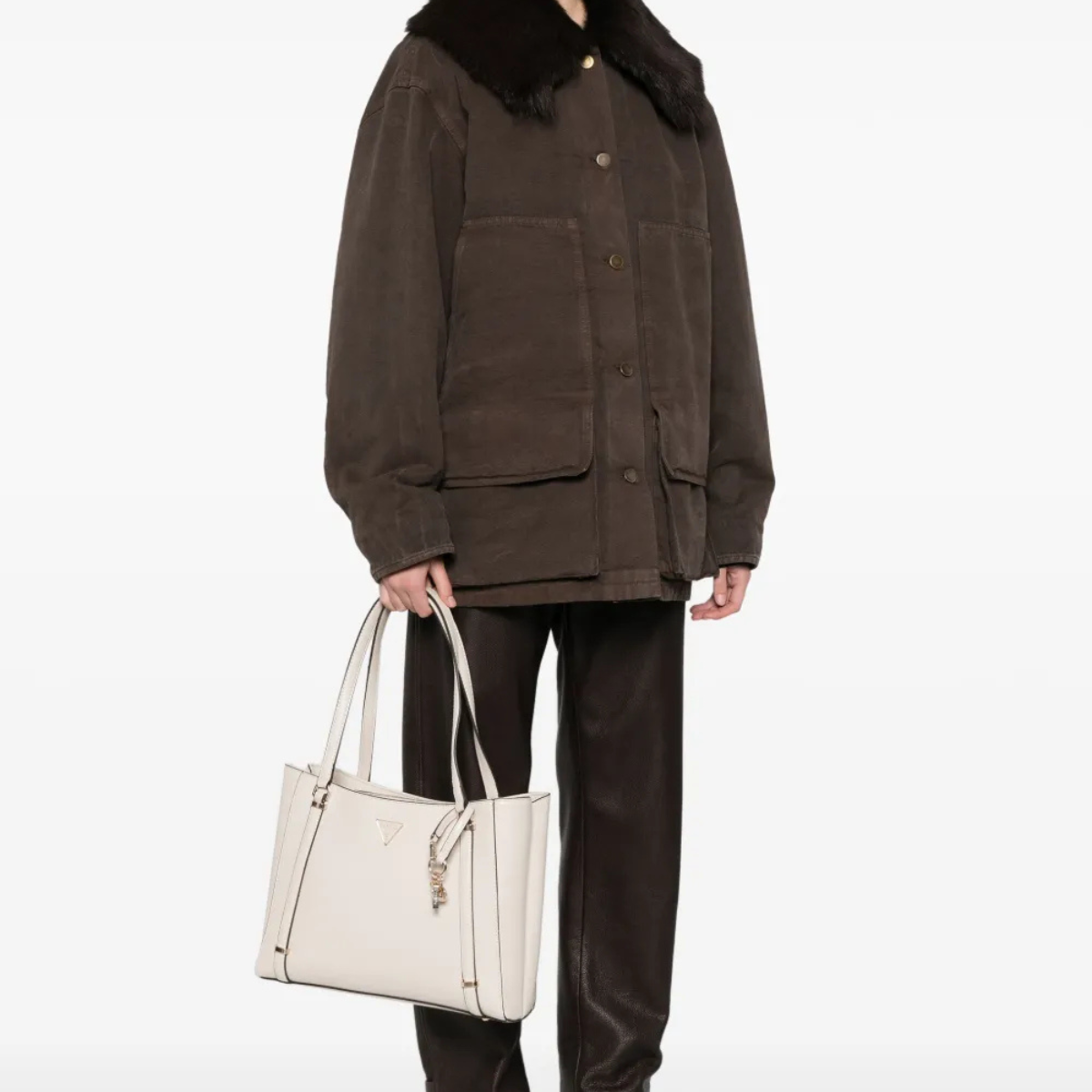 GUESS DARYNA SATCHEL Handbag Women - OFFWHT - Off White