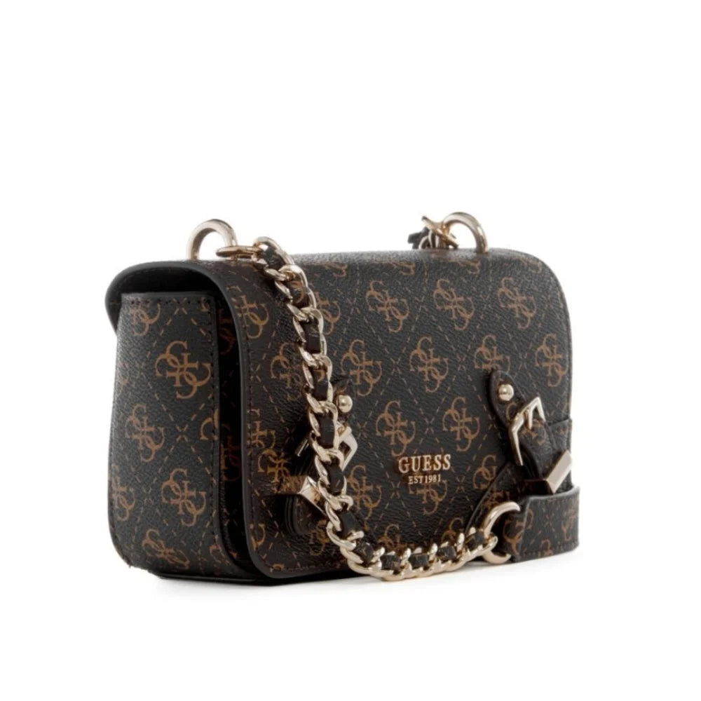 GUESS Didi Mini Crossbody Flap - BRN - Brown