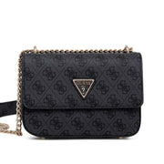 GUESS Eco Elements 4G Logo Mini Crossbody Flap Bag - COL - Coal