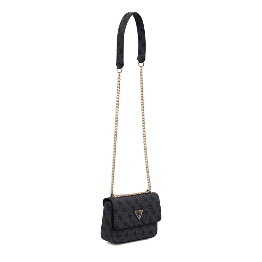 GUESS Eco Elements 4G Logo Mini Crossbody Flap Bag - COL - Coal