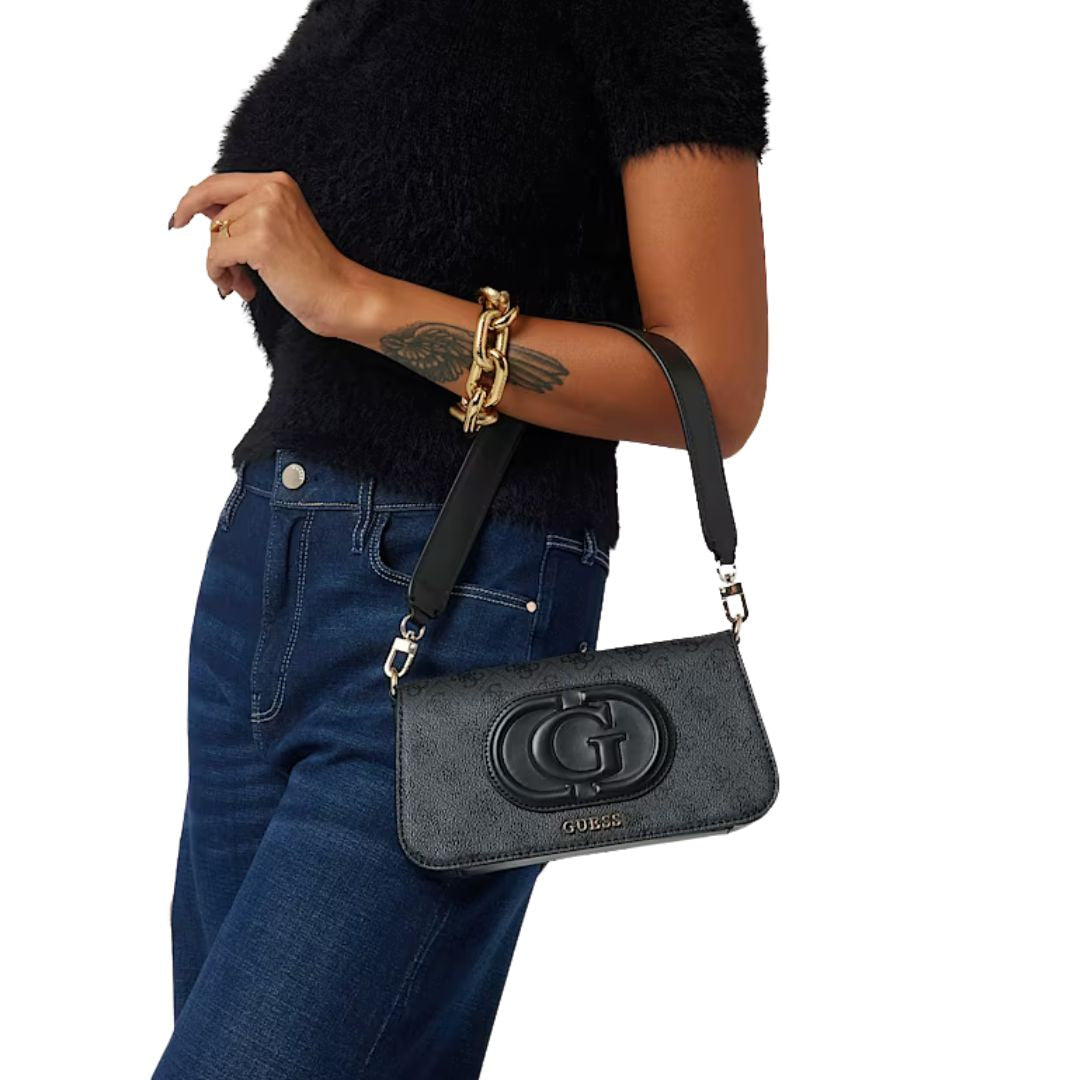 ショルダーバッグ・ポシェット Guess MIETTA G logo flap shoulder bag HO3A3A57 GUESS Eco Mietta Flap Shoulder Bag Latte Logo / Brown | Buy