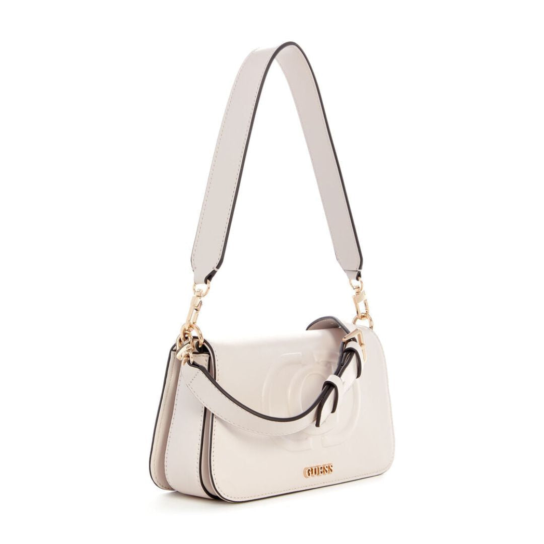 GUESS Eco Mietta Flap Shoulder Bag - BEG - Beige