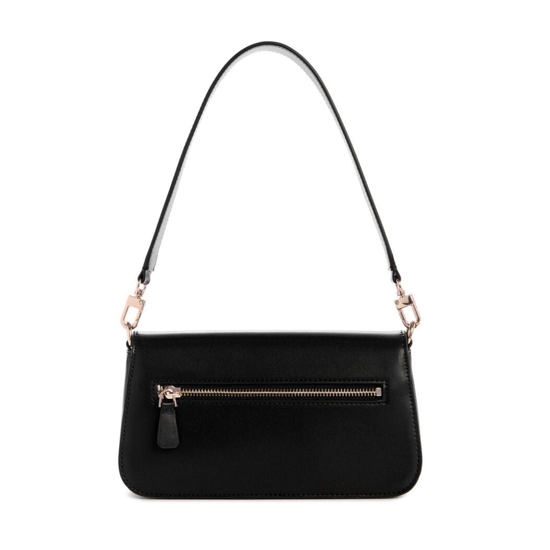GUESS Eco Mietta Flap Shoulder Bag - BLK - Black