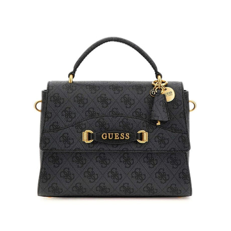 GUESS Emera Logo Top Handle Flap Bag - COL - Coal