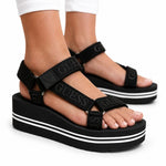 Guess Eveh Wedge Sandals Women - BLK